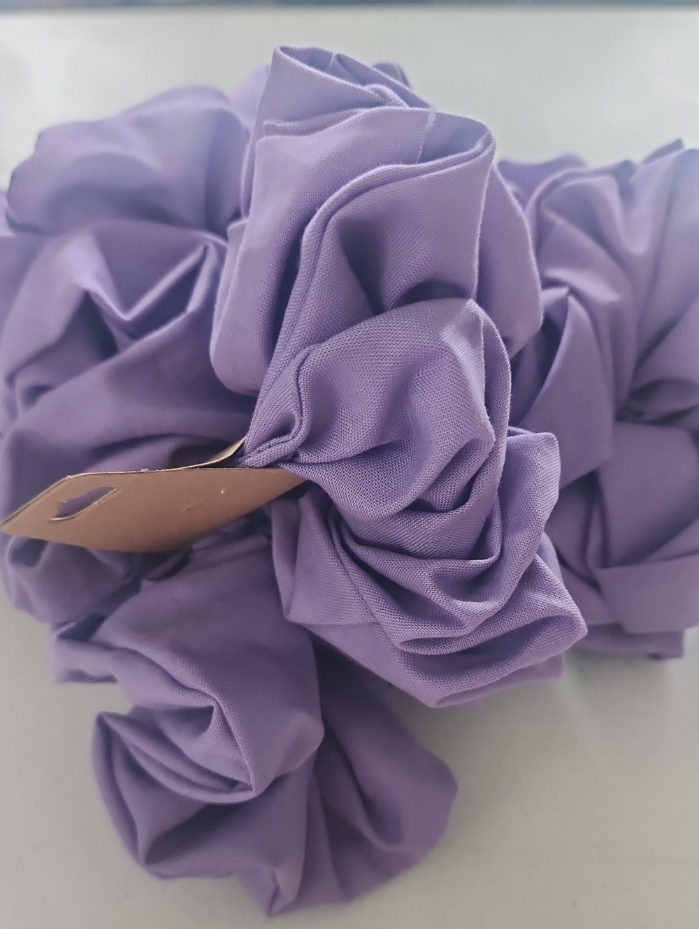 Lilac Floral Fabric Scrunchie - Soft Purple Hair Accessory